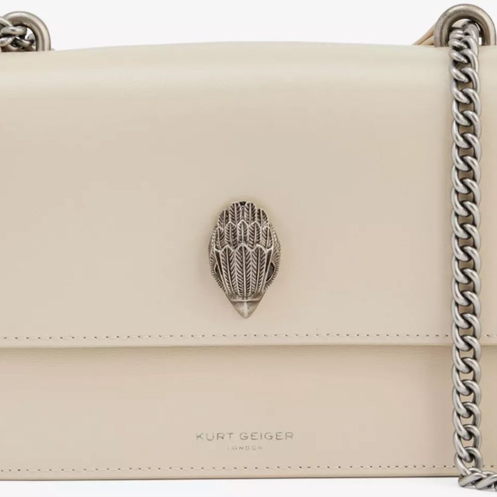 Kurt Geiger London Shoreditch Leather Crossbody Purse Bag Natural NWTs SOLD OUT